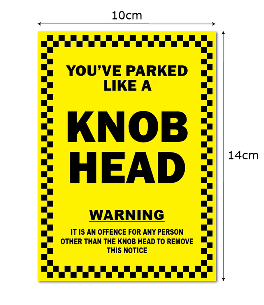 Parked Like A Knob Head Stickers (8 Pack) X Large