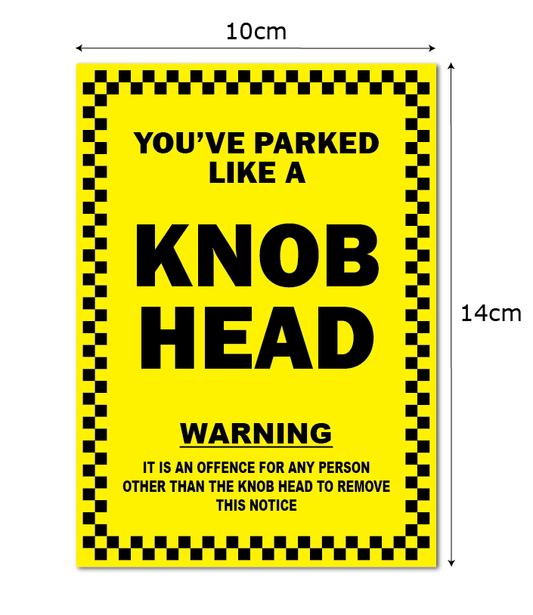 Parked Like A Knob Head Stickers (6 Pack) X Large